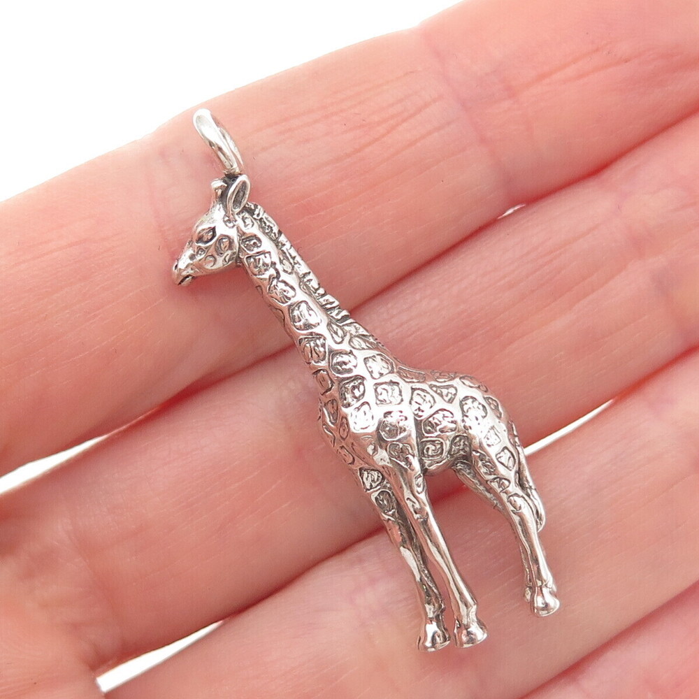 Carol Felley 925 Sterling Silver Vintage 1991 Giraffe Oxidized Pendant